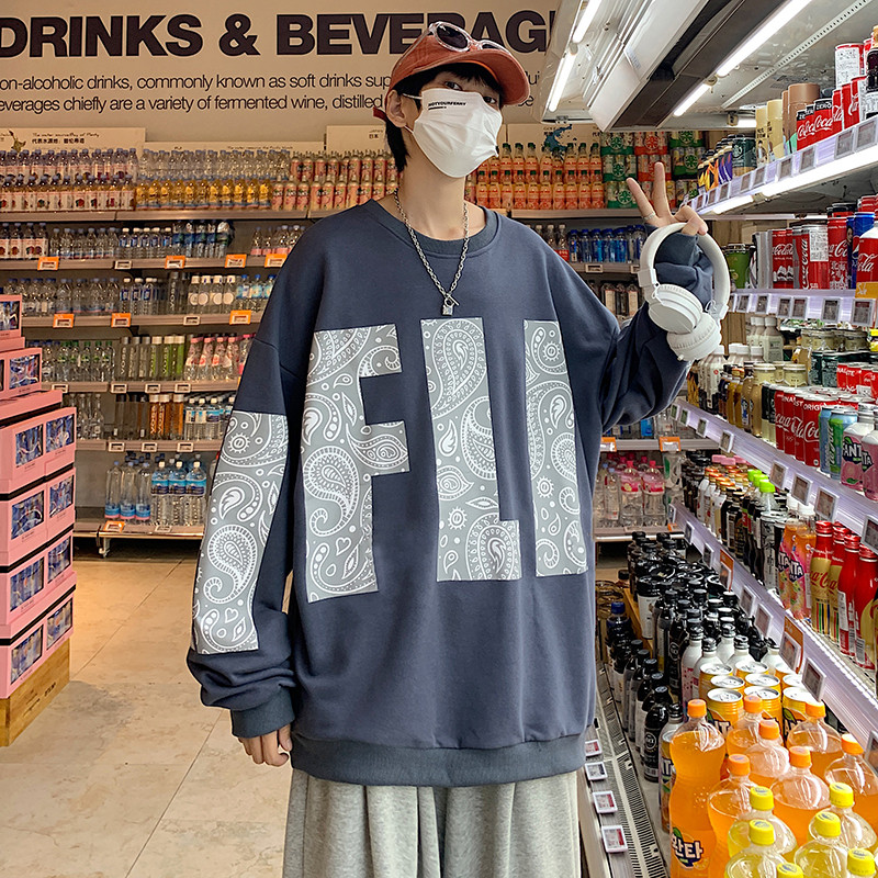 日系复古腰果花卫衣chic港风潮牌痞帅炸街hiphop外套男MY029-P32,男装卫衣,星座308B-1