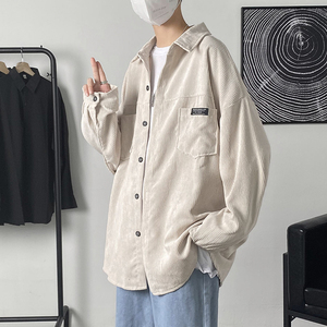 灯芯绒衬衫男春秋港风帅气长袖外套vintage潮流休闲上衣CS040-P38图片