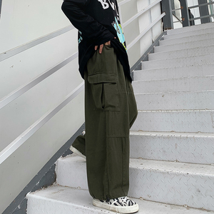 青少年美式工装裤子男多口袋港风直筒休闲裤阔腿长裤K0376-P38图片