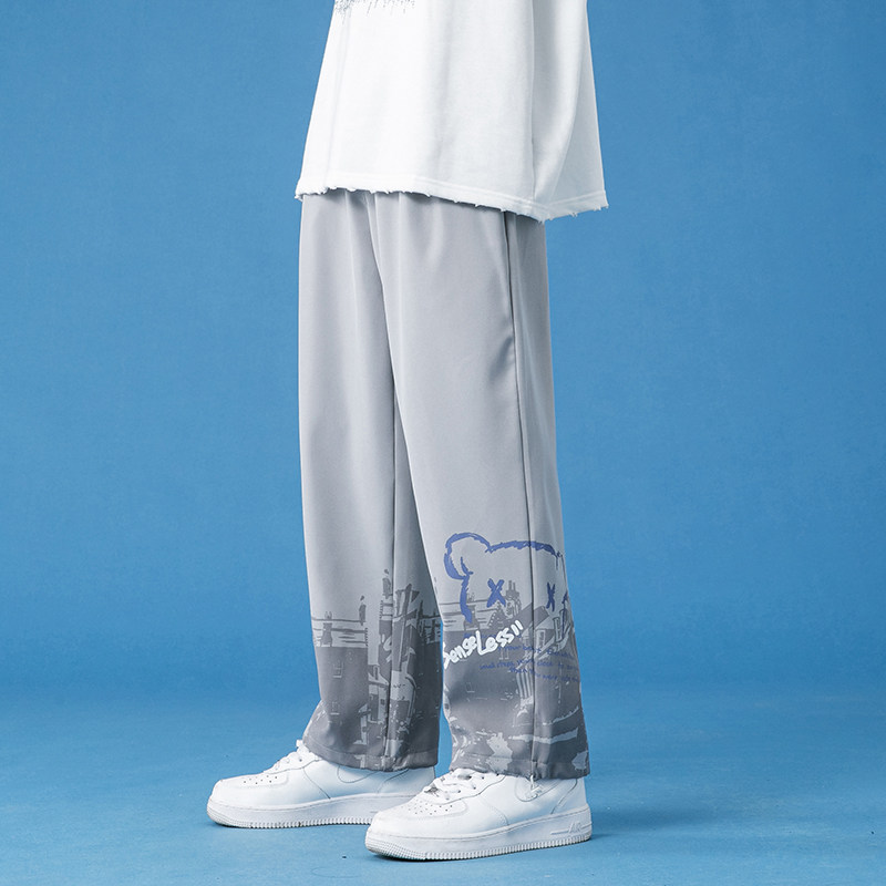 港风休闲裤男潮牌印花束脚裤K02114-P45,男装休闲裤,星座308B-1