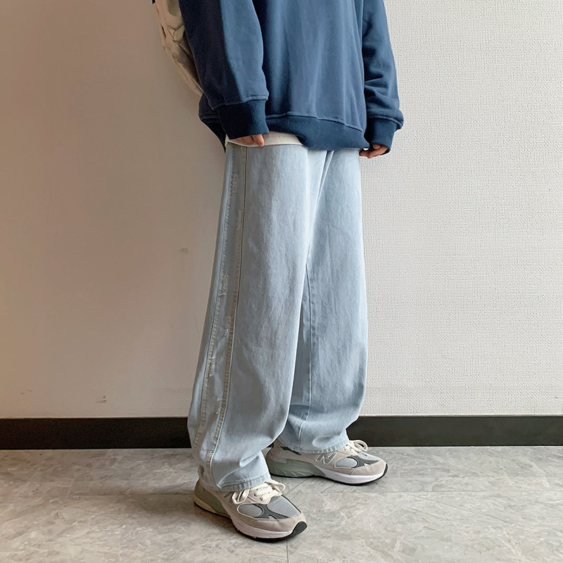破洞牛仔裤男韩版潮流秋季宽松百搭薄款九分裤N0818-P40,男装牛仔裤,星座308B-1