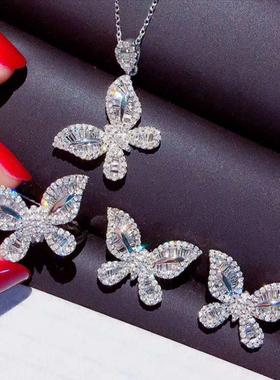 热卖时尚仙女款满钻镀铂金蝴蝶