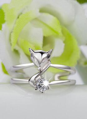 白铜镀银女款指环韩版时尚唯美