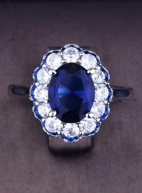 网红热卖新款皇家蓝宝石彩宝戒指