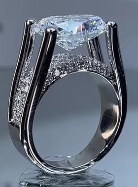 臻荣新款蛋形高碳钻订婚戒指结婚