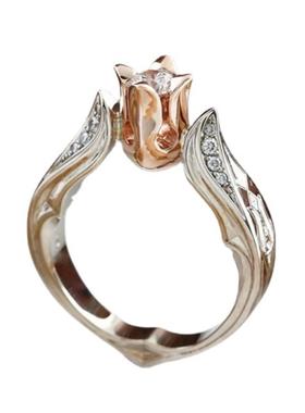 臻荣wish新款玫瑰花朵分色仿真