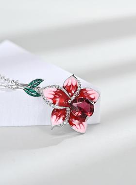 臻荣速卖通水滴梨形吊坠红宝石