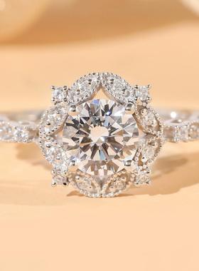 爆款仿美国进口D色莫桑钻戒指pt