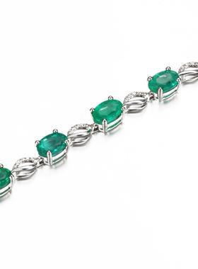 臻荣彩宝系列欧美创意绿宝石手链