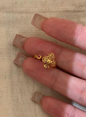 小红书爆款中古法式金色尾戒