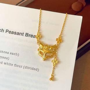 金店爆款狐狸面具项链国风东方神秘感仙气流苏狐狸吊坠结婚三金女