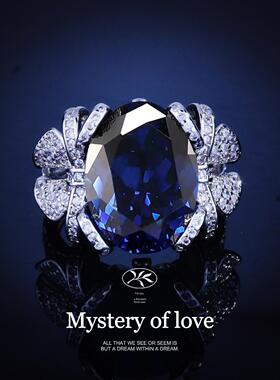 新款超仙蝴蝶结设计皇家蓝宝石