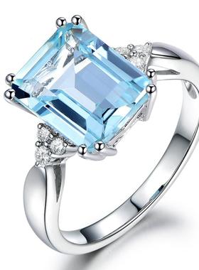 臻荣镶嵌克拉托帕石订婚戒指欧美