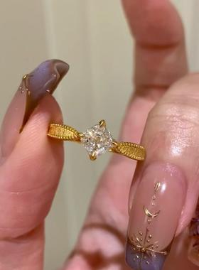 复古公主方钻银色拉丝工艺冰花切