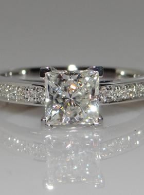 正方形钻公主戒指四爪女仿真锆石