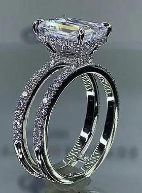 臻荣Temu新款高碳钻订婚戒指结婚