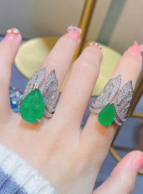 Tiktok新款欧美风复古仿真祖母绿