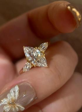 轻奢高级感气质大颗马眼锆石戒指