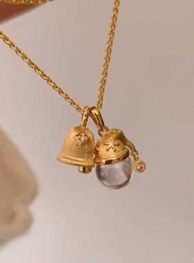 时尚轻奢拉丝小铃铛吊坠仿真