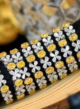 仿天然黄钻钻石戒指pt950白金