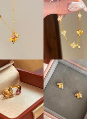 意大利手工拉丝小蜜蜂吊坠项链