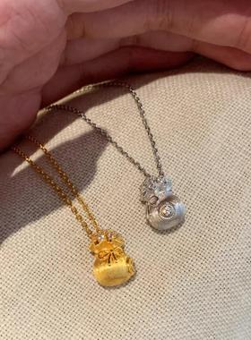 新中式国风镶钻钱袋项链时尚轻奢