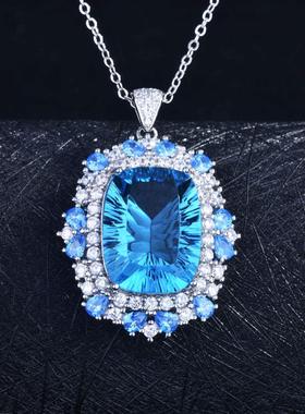 高级珠宝项链千禧切工柠檬晶吊坠