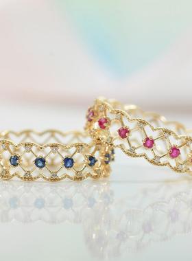 快手淘宝爆款复古蕾丝戒指镶仿