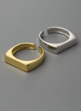 韩版食指戒指女ins潮镀s925纯银