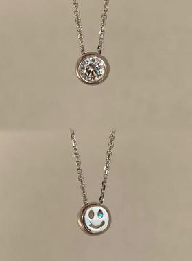 轻奢简约笑脸泡泡钻项链镶嵌