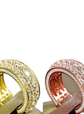 臻荣wish热卖镀14k黄金满钻圆形