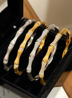 植物系新中式拉丝竹节手镯意大利