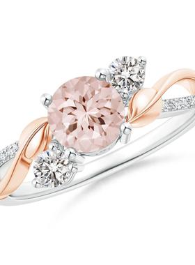 臻荣新款饰品分色玫瑰金叶子锆石