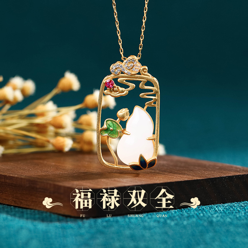 宁语供货中国风山水莲蓬葫芦福禄