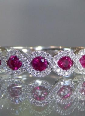 臻荣wish热卖新款微镶红宝石订婚
