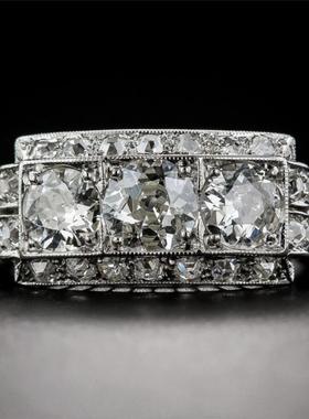 臻荣ebay热卖镶嵌白色锆石戒指