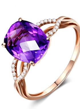 新款高端气质椭圆形深邃紫水晶