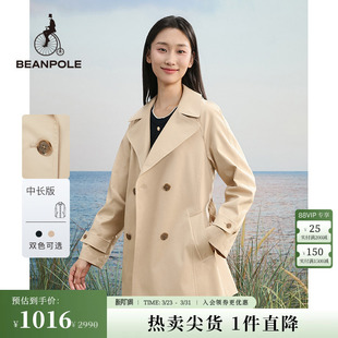 BEANPOLE滨波 休闲双排扣风衣 女士韩系简约舒适外套通勤气质经典