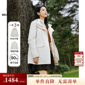 90%鹅绒 BEANPOLE滨波女时尚 休闲简约三合一可拆卸轻量羽绒服外套
