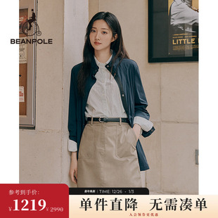 休闲高智感轻便职业收腰款 时尚 夹克外套 女士中长款 BEANPOLE滨波
