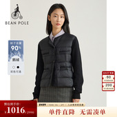 90%鹅绒BEANPOLE滨波 羽绒服外套 休闲风长袖 女士拼接针织修身 时尚