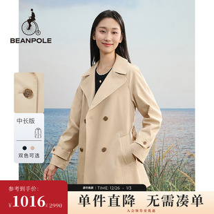 BEANPOLE滨波 休闲双排扣风衣 女士韩系简约舒适外套通勤气质经典