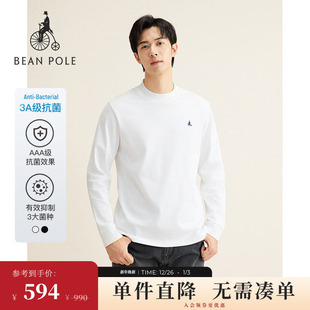简约大方通勤风圆领长袖 2025秋冬男士 BEANPOLE滨波 T恤 3A抗菌