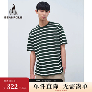 时尚 休闲简约圆领短袖 清爽活力条纹日常户外T恤 男士 BEANPOLE滨波