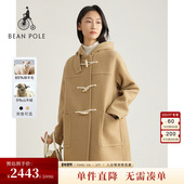 女士商务休闲时尚 含山羊绒 BEANPOLE滨波 淑女风米色牛角扣大衣