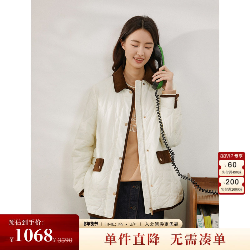 BEANPOLE滨波 新款女士拼韩版小香风棉服外套,女装/女士精品,棉衣/棉服,淘宝优惠券,粉丝福利购,淘宝优惠卷