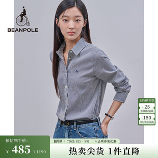 日常通勤商务休闲优雅条纹衬衫 BEANPOLE滨波 女士知识分子风时尚