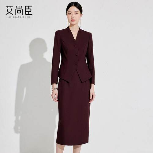 艾尚臣安可拉红色西装套装职业装