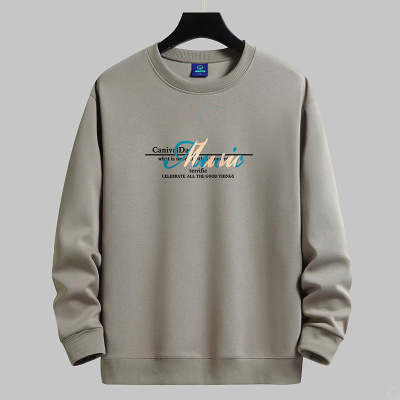 秋冬季加绒加厚无帽圆领卫衣男青少年长袖T恤春秋上衣内搭打底衫