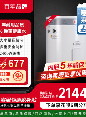 美国瑞美Rheem恒热40升立式电热水器可装橱柜厨房CSFL040补贴